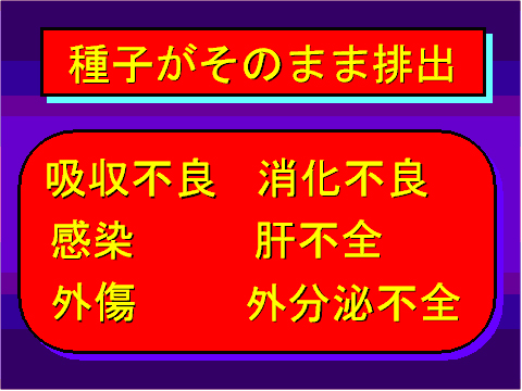 種子がそのまま排出