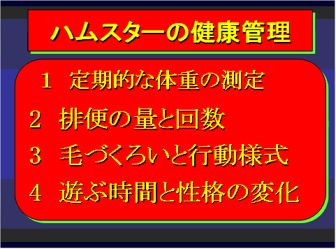 ハムスターの健康管理
